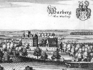 Burg Warberg -Stich von M. Merian um 1650 - Foto: Wikipedia 